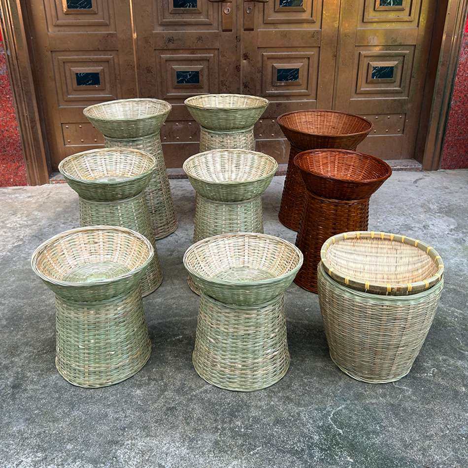 竹编制品竹编箩筐大号超市陈列展示筐 加高收纳篓水果堆头篮手工,家居饰品,花篮,淘宝优惠券,粉丝福利购,淘宝优惠卷