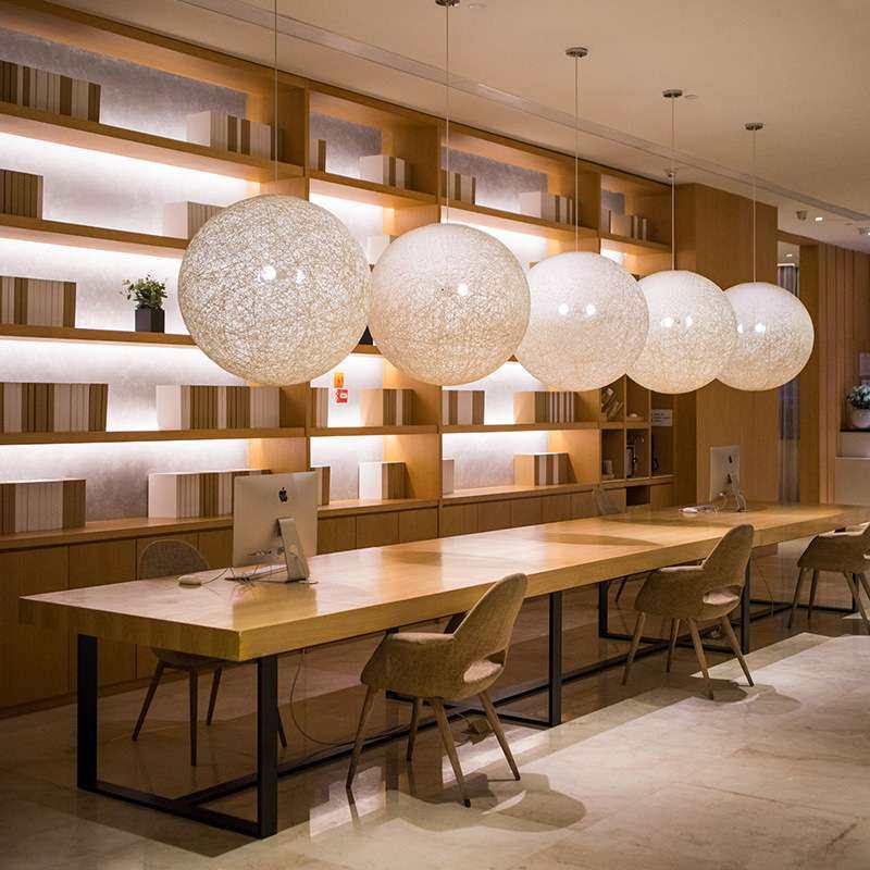 loft实木会议桌长桌简约现代工业风办公桌长条大桌子电脑桌椅组合