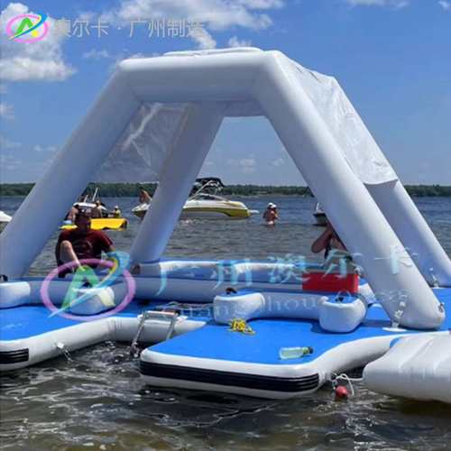 户外充气浮板水上休闲娱乐浮床充气浮毯可折叠躺椅浮台浮排海上玩