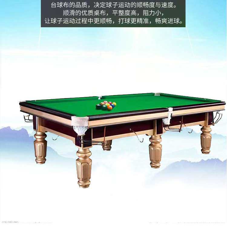 台球桌成人自动回球 家用室内标准型比赛型 中式黑八台商用台球桌
