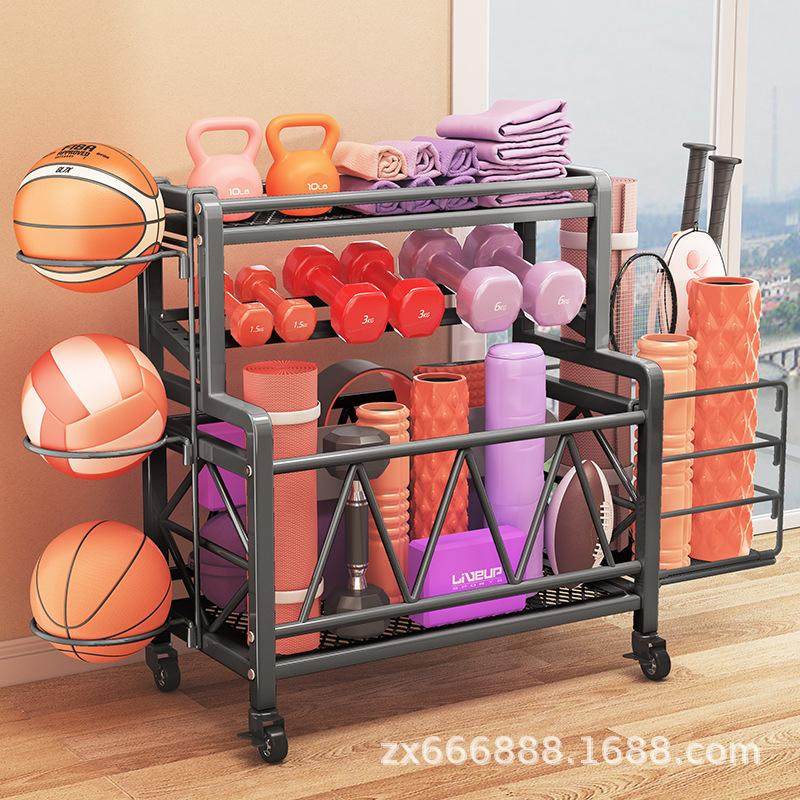 可移动铁艺收纳架家用运动健身