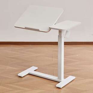 气动液压升降桌可翻转电脑桌站立式工作台置地可移动升降床边桌