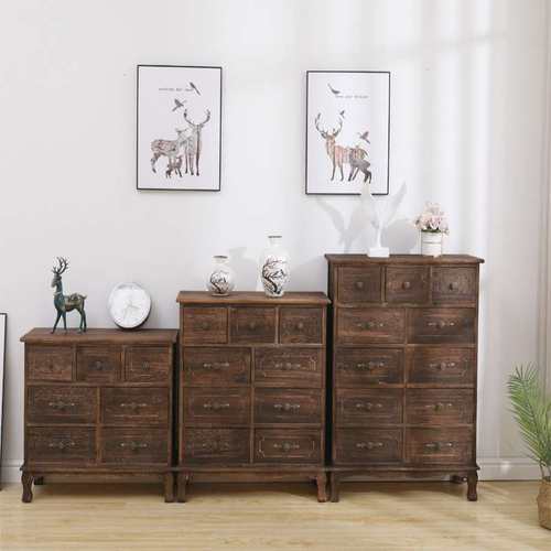 美式复古乡村七斗柜实木五斗柜客厅储物柜卧室多层橱柜床头收纳柜