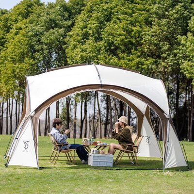 210D涂银两用天幕大型全自动帐篷户外露营防雨防晒野营便携式