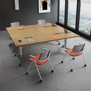 折叠会议桌长条桌培训桌可移动拼接办公桌子多功能伸缩大书桌长桌