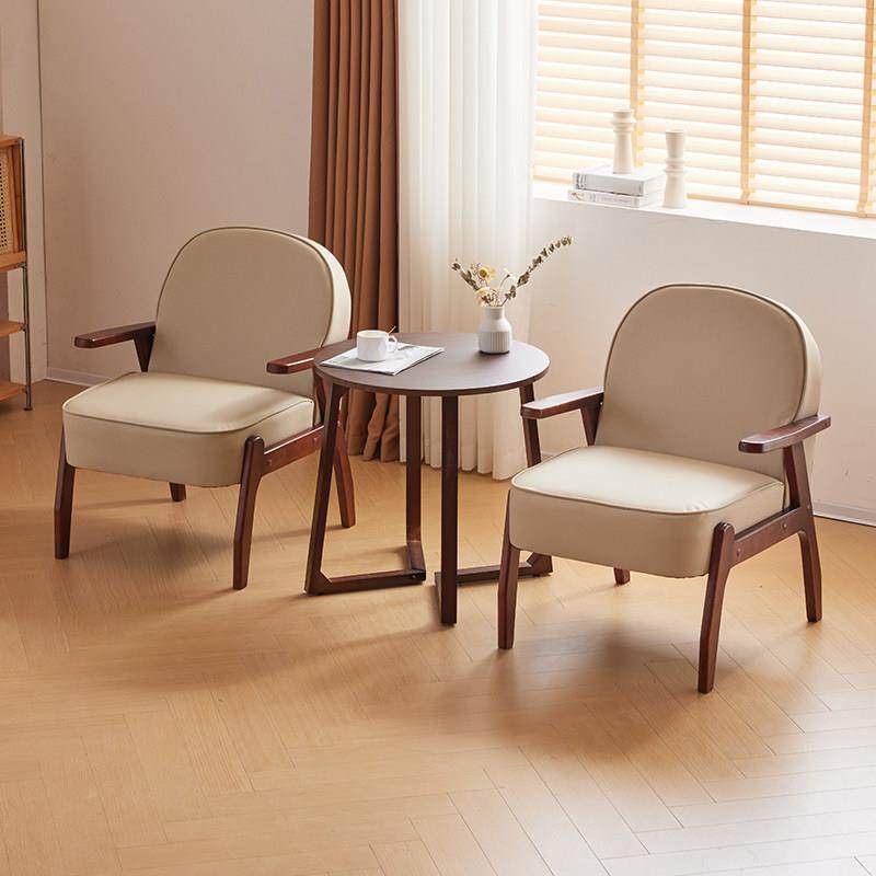 单人沙发客厅阳台茶桌椅组合实木休闲 椅卧室茶几椅子小型单人单