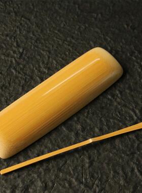 精选高密度十年以上老料纯手工精工万目镜面打磨茶道茶则两件套竹