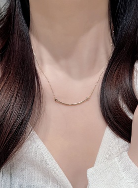 S925纯银笑脸笑脸项链女轻奢小众