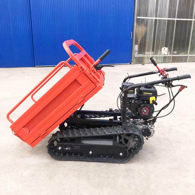 手推履带式运输车带转向线底盘 汽油170手推车 菜园工地运输车