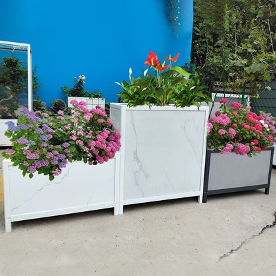 铝合金种植箱瓷砖花箱框架长方形园林护栏花架花坛多肉阳台种菜盆