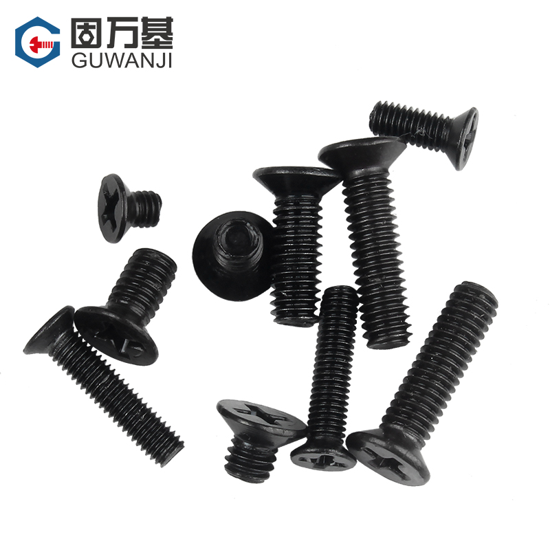铁发黑十字平头螺丝钉沉头螺栓机丝机牙电子小螺钉M2/M2.5/M3/M4