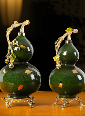 新中式陶瓷葫芦摆件客厅办公室玄关装饰摆设乔迁轻奢新居开业礼品