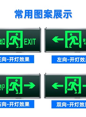 安全出口指示灯疏散标志灯LED插电逃生指示灯消防应急灯敏华电工