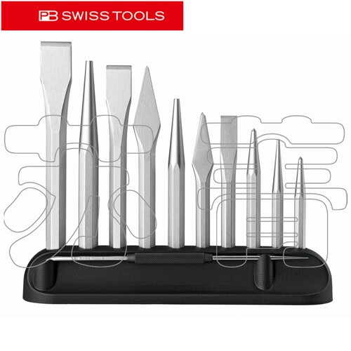 瑞士原装进口PB Swiss Tools 凿子和锥形冲头11件套装 PB 860 H