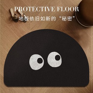 卡通黑色入户地垫家用玄关门口防滑脚垫子可裁剪丝圈蹭土刮泥地毯