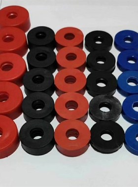 中央空调风机盘管吊杆橡胶减震垫圆形风机吊杆减震垫蓝色红色