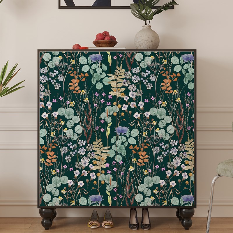 美式复古墙纸自粘旧柜子翻新贴纸卧室衣柜门墙面装饰壁纸防水防潮