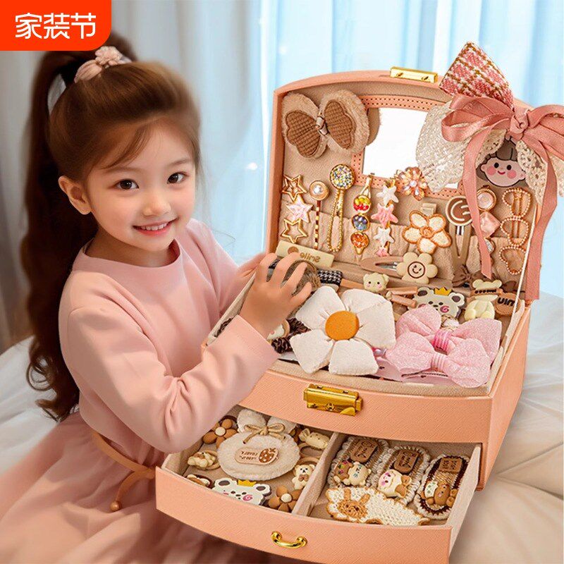 高端儿童发饰套装礼盒女童生日礼物10岁十发夹9头饰8六一6首饰盒