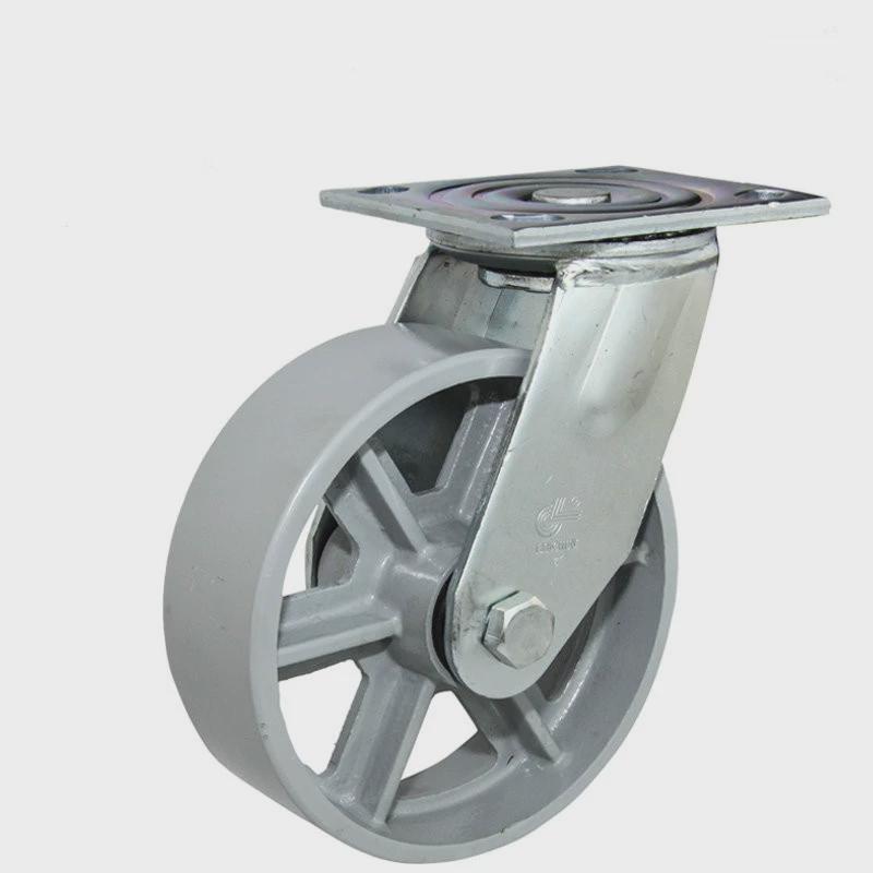 加重重型全铁脚轮铁万向轮耐高温轮4寸5寸6寸8寸刹车轮烘箱推车轮