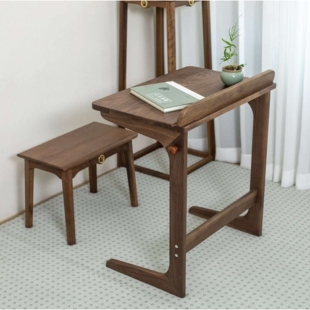 北美黑胡桃木小书桌简约阅读桌学习桌儿童写字桌电脑桌边几桌课桌