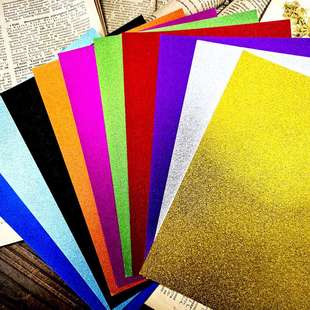 A5 细砂金葱纸闪粉十色 手工DIY材料 Scrapbook Mix media PT2505