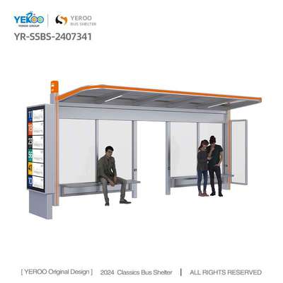 Outdoor Furniture Metal Bus Shelter Station with Bench