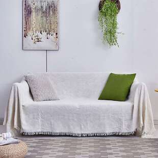 外贸沙发巾布艺线毯靠背巾盖巾沙发垫欧式防滑坐垫素色懒人沙发罩