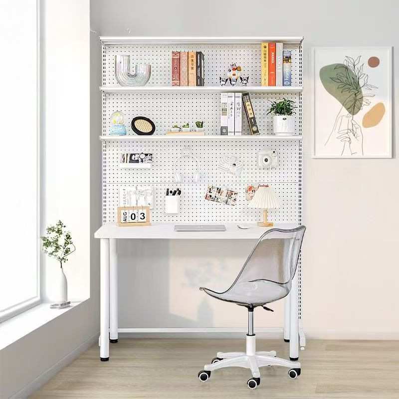五金洞洞板立式网红书桌学生组合改装书柜落地置物架少女收纳书架