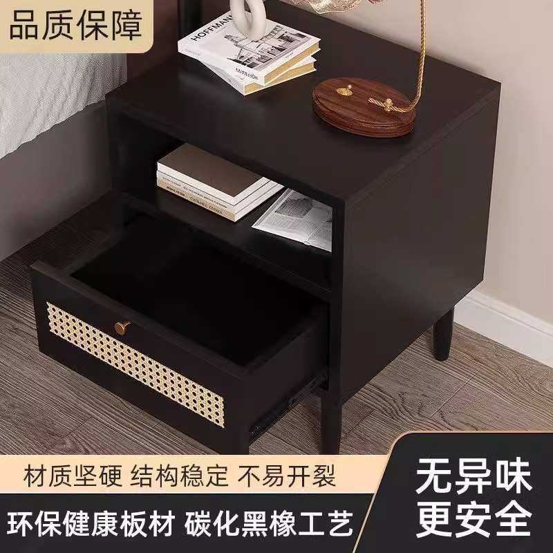 轻奢复古藤编床头柜收纳简约家用黑色法式百搭卧室床边小型储物柜,鲜花速递/花卉仿真/绿植园艺,割草机/草坪机,淘宝优惠券,粉丝福利购,淘宝优惠卷