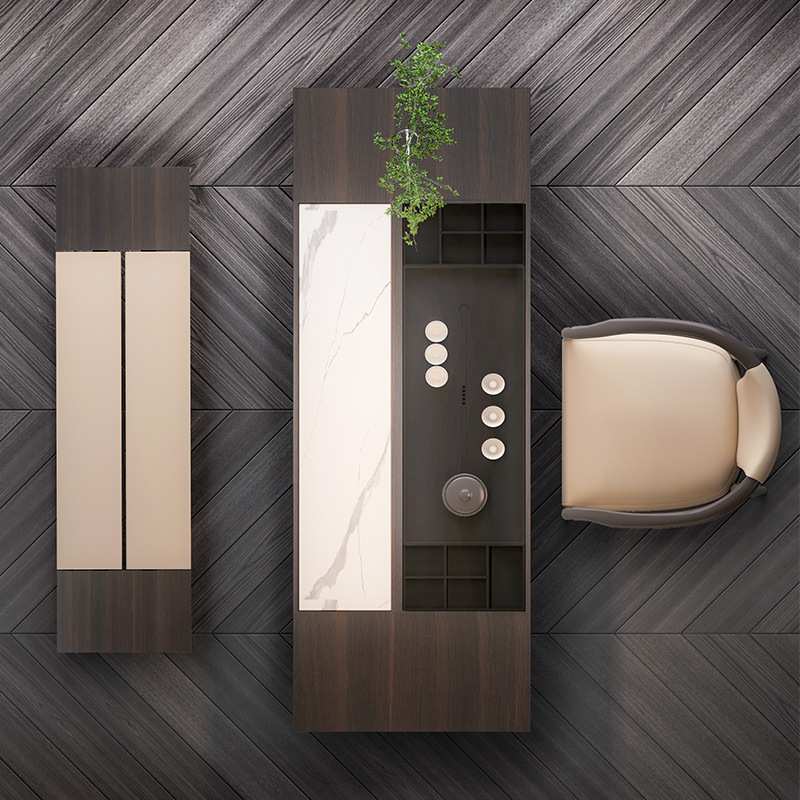 新中式极简现代简约轻奢实木岩板茶桌禅意一体茶台阳台办公室茶桌