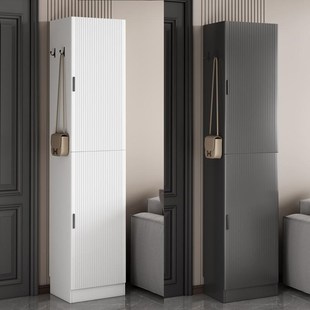 进门口夹缝小家用门口收纳柜窄高鞋柜置物柜立式电梯口加高储物柜