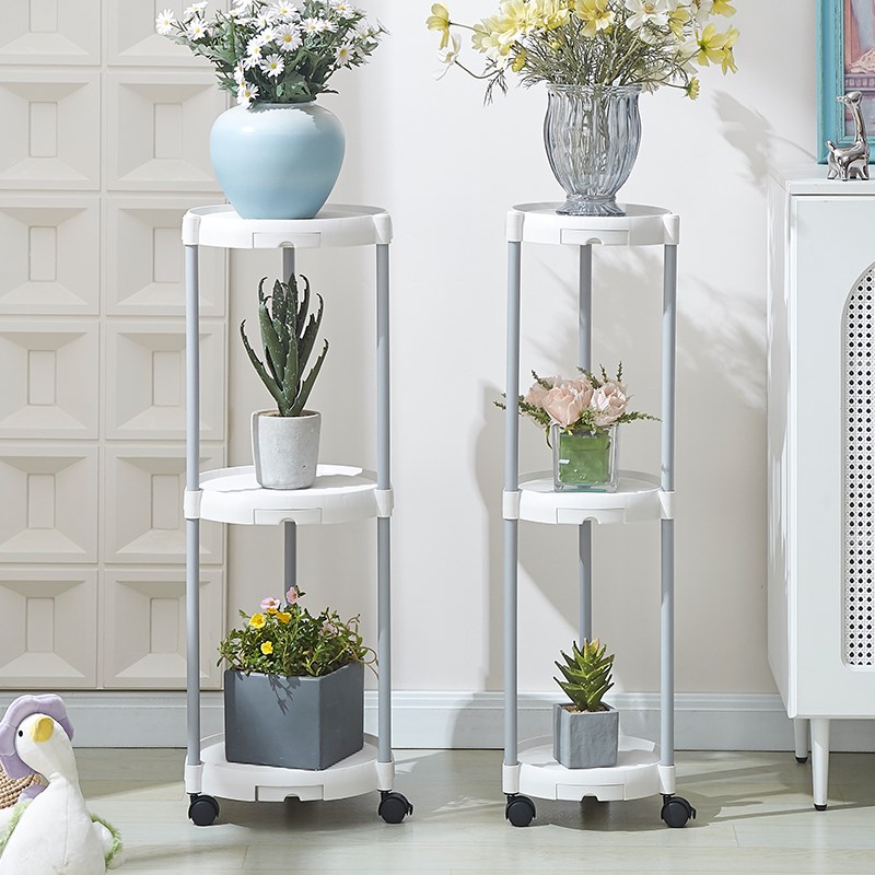 移动花架带轮多层2024新款阳台室内置物架万向轮客厅落地式花架子