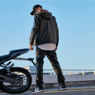 男工作加绒加厚一套冬季 套装 皮衣皮裤 骑行机车服摩托车皮夹克男士