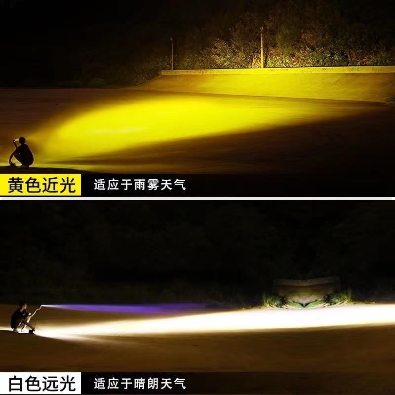 摩托车双光超亮远近射灯led铺路外置小钢炮强光透镜电动车雾灯