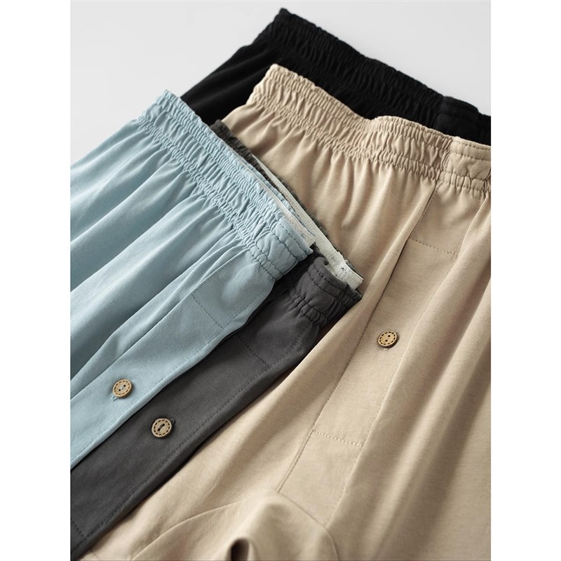 男士纯棉阿罗裤 家居针织短裤 起居睡裤 大码平角内裤 四季可穿