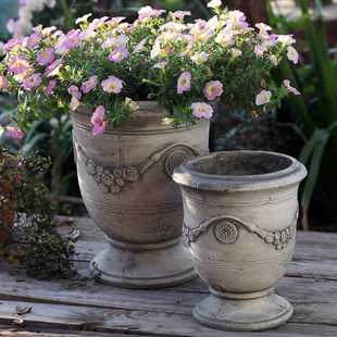 做旧复古罗马风格红陶奖杯手工盆家居种植盆庭院阳台花卉粗陶花盆