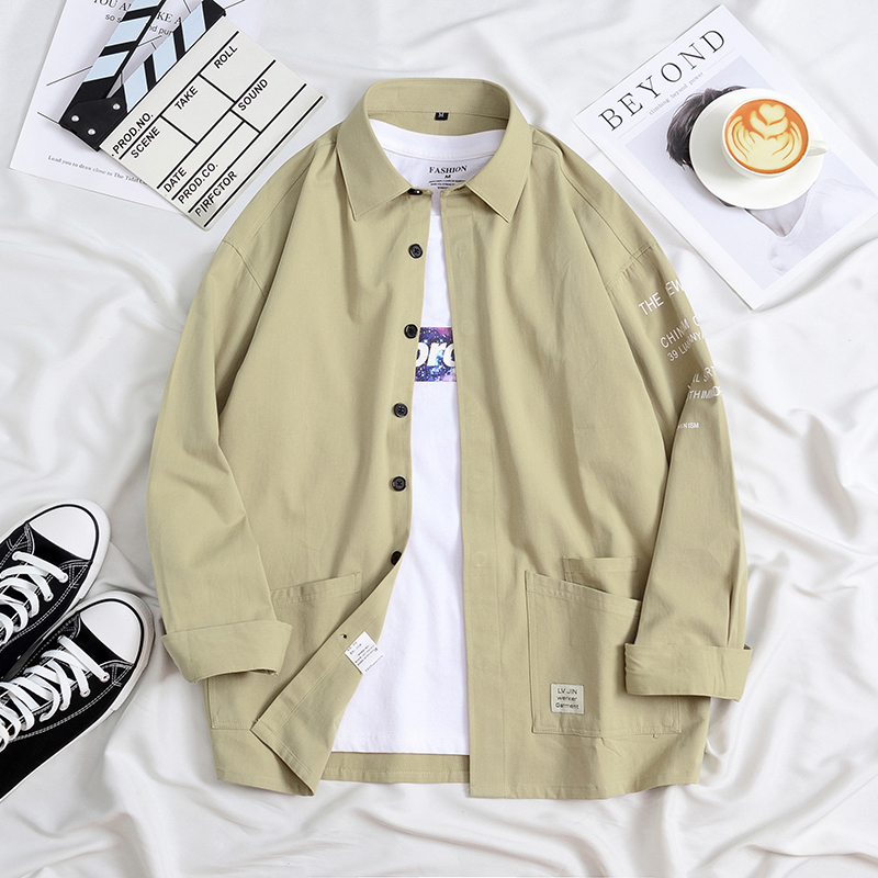 大码衬衫男长袖潮牌日系宽松胖子加肥加大青少年纯棉特大码300斤