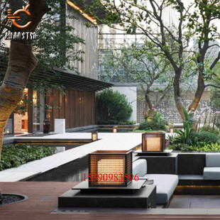 园林绿化景观灯围墙外柱子大灯庭院大门石柱灯云石水景灯户外座灯