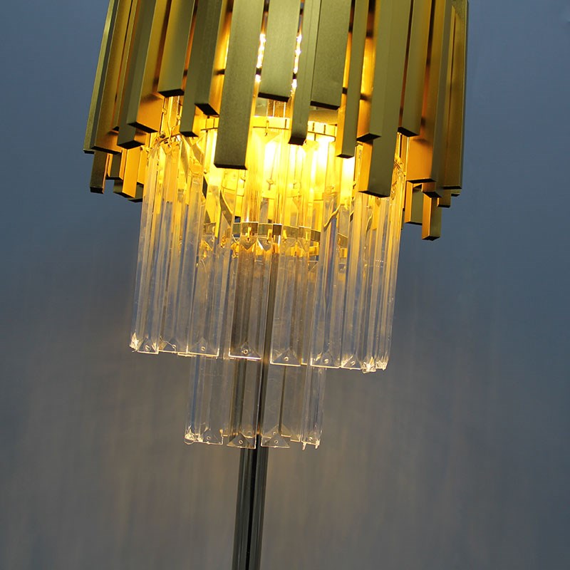 美式轻奢水晶落地灯婚庆婚礼现场路引灯光道具样板间软装配饰摆件