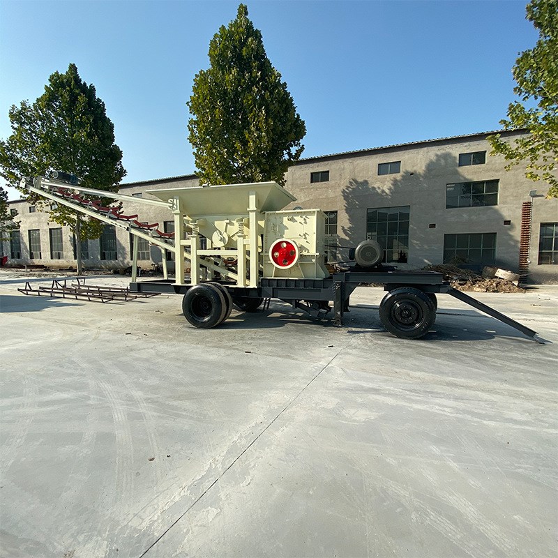 小型大型鹅卵石碎石机鄂式建筑垃圾粉碎机移动锤式制砂机破碎机