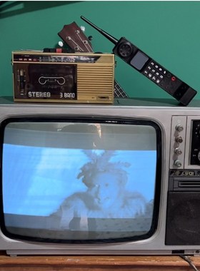 老式黑白电视机橱窗装饰摆设道具古董怀旧老物件80后经复古能播放