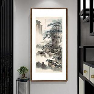 松壑云泉国画山水画新中式客厅玄关装饰画办公室字画走廊过道挂画