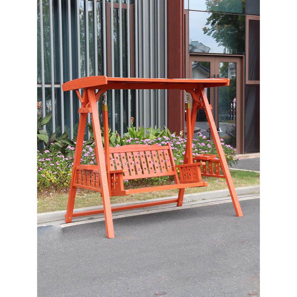 户外秋千吊椅防腐木家用室内摇篮椅子室外庭院休闲实木双人荡秋千