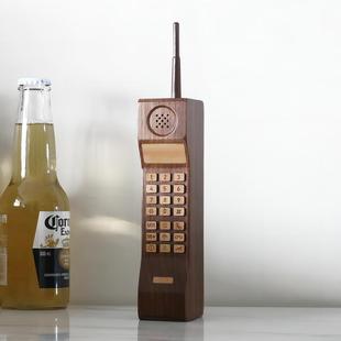 哥大手機道具擺件黑胡桃實年木復古懷舊老DGD物大件0后807后90代