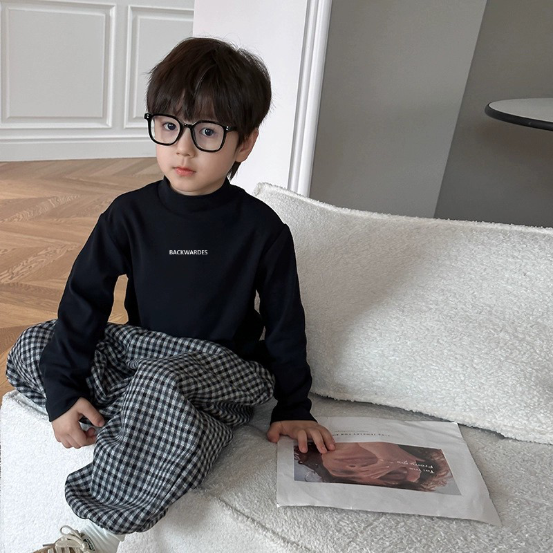 男童保暖软糯打底衫德绒冬季内搭字母洋气百搭半高领儿童长袖T恤,童装/婴儿装/亲子装,T恤,淘宝优惠券,粉丝福利购,淘宝优惠卷