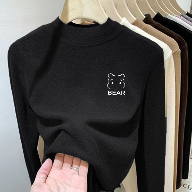秋冬季2025新款男女童中大童字母德绒长袖T恤上衣儿童内搭打底衫