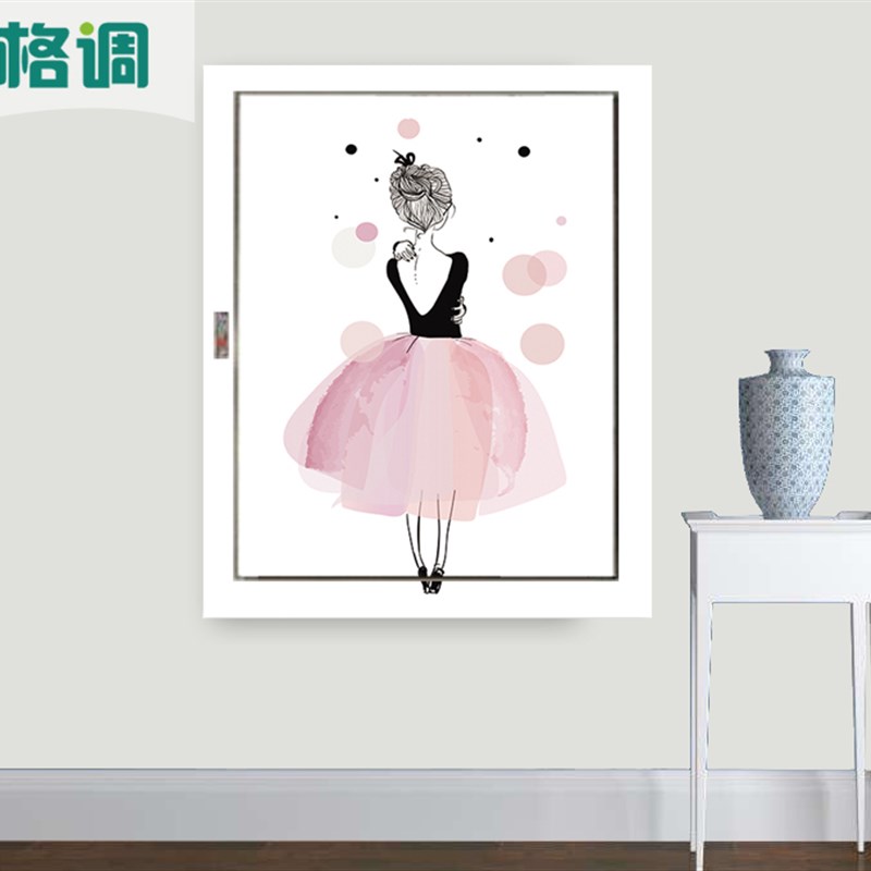 少女粉北欧花卉配电箱消防栓翻新防水自粘贴纸电表箱遮挡装饰贴画