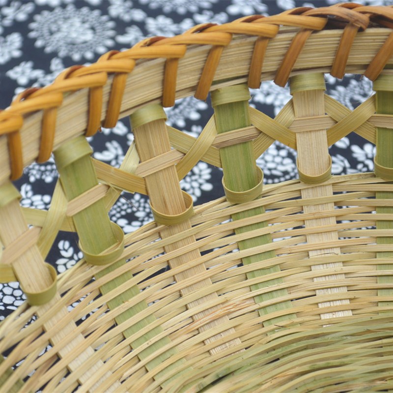 家用竹编馍筐馒头筐水果篮子手工小竹篮厨房收纳筐果盘菜筐点心篮