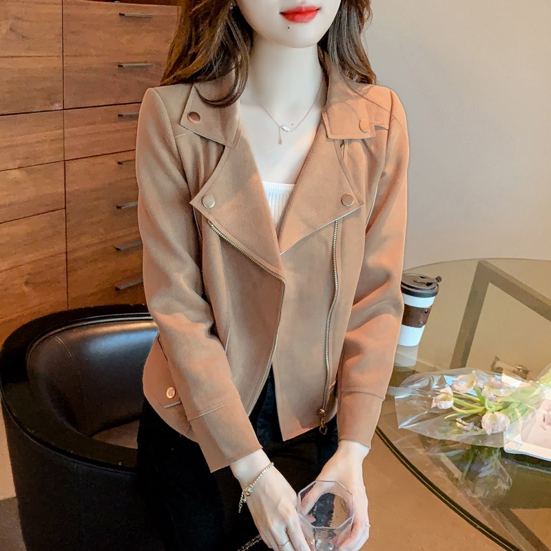 150小个子麂皮绒风衣外套女155春秋季短款夹克高级感小众上衣xs码