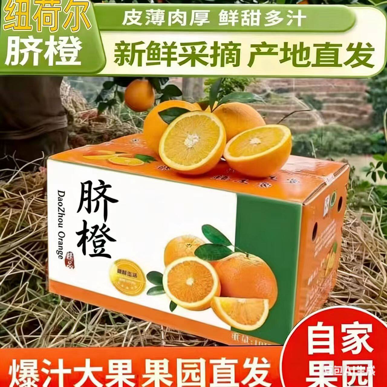 正宗脐橙新鲜水果带箱十斤当季老少孕妇皆宜产地道州